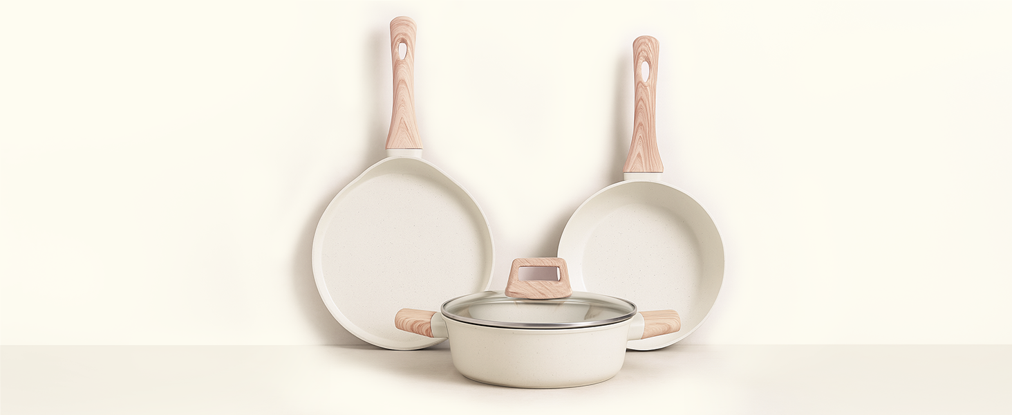 SOLARA Belmont Ceramic Non Stick Kadai With Lid for Cooking, 2.2 Litre/24Cm Non Stick Kadhai, Cast Aluminium Body casserole, Stew Pot, Biriyani Bowl, Gas & Induction Compatible, Ivory