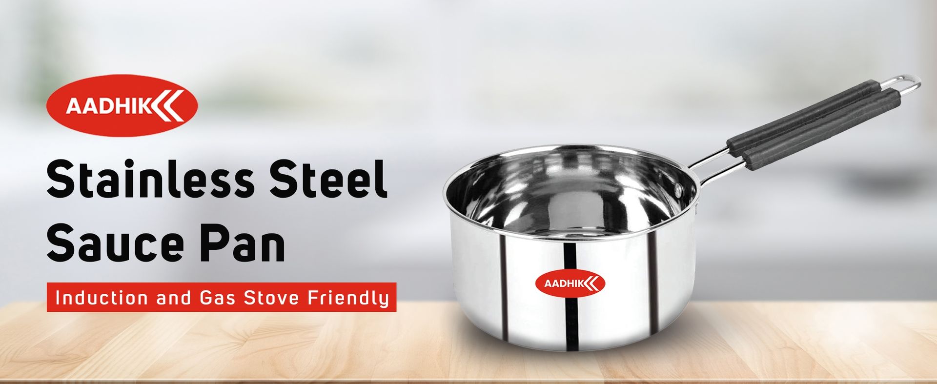 AADHIK Stainless Steel Sauce Pan, Tea Pan, Milk Pan Heavy Guage 1.5 Litre (Induction and Gas Stove Friendly), Silver