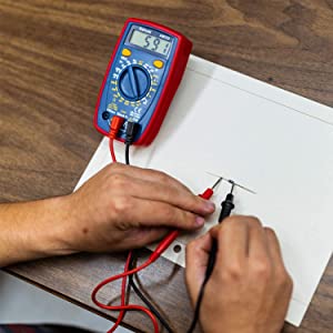 ASTROAI Digital Multimeter, 2000 Counts Multimeter with DC AC Voltmeter and Ohm Volt Amp Tester, Measures Voltage, Current, Resistance; Tests Live Wire, Continuity (Red)
