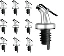 Olive Oil Spouts, Oil Vinegar Bottle Stopper Spout Leakproof Nozzle Dispenser Wine Pourer forOil, Vinegar, Olive Oil, Salad, Wine, Etc (Silver-10pcs)