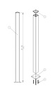 White MOUNTWEST 42" Aluminum TOP-Mount Post - Outdoor Pillar for Lasting Style and Durability