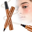 Microblading Eyebrow Pencils for Women, 2025 Upgraded Waterproof Four-tip Beard and Eyebrow Pen, Long Lasting Natural Brow Pencil with Hair Like Strokes (Light Brown)