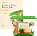20 Count Microwave Steam Bags 8.8"x5.8" for Cooking and Steaming Standing Type Disposable Food Steamer Bags for Vegetables Potatoes Fish and Poultry