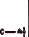 Westbrass Flat Head Toilet Kit with Cross Handles, 1/2" IPS x 3/8" OD x 20", Oil Rubbed Bronze, D103KFHX-12