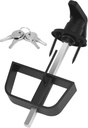 Shed Door T-Handle Lock Latch Kit with 4 Keys, Shed Barn Coop Storage Door T-Lock Set, Adjustable 5-1/2" Stem, Heavy-Duty Zinc Alloy, Black Powder Coated Left Lock - 1pack