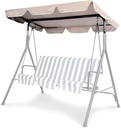 Patio Canopy Swing Cover Replacement Canopy Cover, Weather Protection Outdoor Garden Furniture Cover for 2/3 Seat Seat Awning Glider Swing Cover.