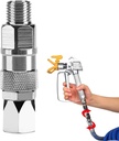 Sprayer Joint 1/4-Inch 360 Degrees Rotate Stainless Steel Airless High Pressure Spray Gun Hose Swivel Joint Connector Accessories for Graco Paint Sprayers Hose