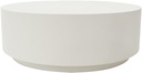 Elementi Rome Patio Coffee Table for Living Room Indoor Outdoor Furniture Round Table Living Room Furniture Backyard Patio Set Center Table All Weather Concrete, Cream White - 40 x 40 Inches