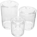 3pcs Small Candy Containers Jar Decorative Cookie Jars Lids Sealed Tea Snack Holders for Kitchen Storage