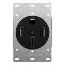 ENERLITES 50 Amp 125/250V Range Receptacle Outlet, for RV, Electric Vehicle, Oven, Stove, 3-Pole, 4 Wire (10, 8, 6, 4 AWG Copper Only), NEMA 14-50R, 66500-BK, Black (Pack of 1)