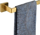 JQK Hand Towel Holder Towel Ring Gold, Thicken 0.8mm 304 Stainless Steel Bathroom Hand Towel Bar, 9 Inch Wall Mount Towel Rack Hanger, Brushed Gold, THH250L9-BG