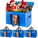 TAILI Extra Large Moving Bags, 4 Pack Blue Heavy Duty Totes For Storage with Visible Window, Wrap Around Handles, Storage Bags for Space Saving, Alternative to Moving Boxes