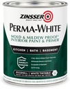 Zinsser 02774 PERMA-WHITE Mold & Mildew Proof Interior Paint, Quart, Eggshell White