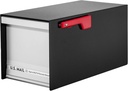 Architectural Mailboxes MailMax™ Heavy Duty, Modern Steel Metal Post Mounted Mail Box for Outside, Black, Large Curbside Mailbox for Packages with Magnetic Latch
