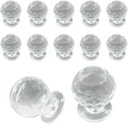 12Pcs Acrylic Mini Knobs, Round Tiny Drawer Clear Small Knobs for Jewelry Box, Gift Case and Makeup Box(Top Diameter：0.59Inch/1.5cm)