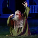 JOYIN Halloween Animated Zombie Groundbreaker Outdoor Decor with Light Up Eyes Creepy Animatronic Decorations with Movable Arms for Halloween Party Prop and Lawn Patio Yard Outside Decorations