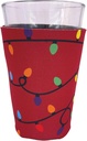 Christmas Lights Pattern Pint Glass Coolie (Red)
