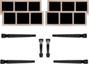 Coach House Garage Door Bundle | Heritage Window Kit & Signature Hardware Kit | 4 Sandstone Faux Windows, Black Handles & Hinges | Made in USA