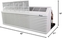 J-Series PTAC Model PTC153J25AXXX- 15000 BTU 2.5 Kw Wall Mounted Air Conditioner and Heater Combo for Hotel, Motel, Apartment, Sunroom, and Garage - AC Heater Combo with DS01G thermostat.