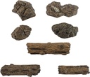 Warmtree Artificial Tree Stump Mini Garden Figurines Stumps Ornaments Miniature Stone Rock Statue for Micro Train Landscape Railway Sand Table,Pack of 7