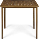 Polaris Outdoor Minimalist Acacia Wood Rectangle Bar Table - Teak Finish