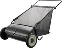 Push Lawn Sweeper, 26-inch Leaf & Grass Collector, Strong Rubber Wheels & Heavy Duty Thickened Steel Durable to Use with Large Capacity 7 ft³ Mesh Collection Bag, 4 Spinning Brushes