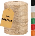 Vanhench 805FT Natural Jute Twine String, Bulk Hemp Jute Rope Cord Twine for Crafts Gardening, Gift Wrapping, Wedding Décor, Packing Material Burlap Ribbon, Christmas Knitting Macrame Decoration