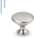 Orger 10 Pack Brushed Satin Nickel Cabinet Knobs Kitchen Cabinet Hardware Silver Cabinet Knobs, Solid Dresser Knobs Single Hole Cabinet T Bar Handles, 1.18 Inch (30mm) Diameter