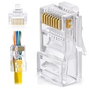 FEDUS RJ45 Cat6 Pass- Through Connector RJ45 Ends, Cat5, Cat5e, Cat6 8P8C RJ45 Connector, Ethernet Cable Crimp Connectors UTP Network Plug Solid Wire and Standard Cable, LAN Crimp (PAKUOTĖ 40)