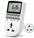 Black Electrotech BT41P 230V 10A Skaitmeninis programuojamas laikmatis Socket Plug - 24x7 Elektroninis išleidimas automatinių šviesų, energijos taupymo ir namų prietaisai (naujas)
