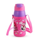 CELLO Kidzbee Pouro Steel- X Hydro Kid 600 Izoliuoti vaikai Siper vandens butelis 520ml rožinės spalvos 124; Touch & Feel Minnie Design lengvai atlikti su Loop Leakless Flip viršų vandens butelis mokyklos vaikams berniukai ir mergaitės