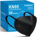 Linksma KN95 Veido kaukės 50 Pack 5-Ply Breatable filtras Disposible Veido kaukės Black