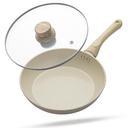 Visą gyvenimą kaltas Fry Pan 24cm su Glass Lid 124; 1.8Ltr, 1,9kg Pan 124; Keramika Padengtas 124; Gas Stove ir Indukcija Friendly 124; Non-Stick, Teflon Free & Ilgalaikiai receptai 124; Skilet Virimo, Searing, Sautéing, & Frying