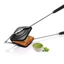 MILTON Pro virėjas Non-Stick aliuminio Sandwich dujų Toaster, 14 cm, Sandwich Maker, Sandwich Griler, Heat- Atsparus Bakelite Rankena, Dujų Suderinamumas, PFOA Nemokama, Juoda