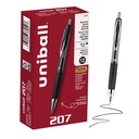 uniball ™ 207 Gelis tušinukai, juoda rašalas, 0.7mm Vidutinis taškas, Ištraukiamas, 12 Skaičiavimas