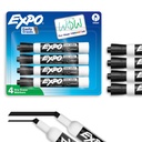 EXPO Dry Elase Markeriai, Low Odor Ink, Black, Chisel Tip, 4 Count - Whiteboard, Kalendorius, Organizacija, Eteriniai reikmenys Biurui, Mokykla, Klasė, Mokytojai