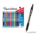 Popieriaus Mate Profilis Attraukiami Ballpoint tušinukai, Baltas taškas (1.4mm), Surūšiuotos spalvos, 12 Skaičiavimas - Atgal į mokyklą, Biuras, Mokytojų reikmenys