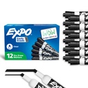 EXPO Dry Elase Markeriai, Low Odor Ink, Juoda, Chisel Pap, 12 Count - Whiteboard, Kalendorius, Organizacija, Eteriniai reikmenys Biurui, Mokykla, Klasė, Mokytojai