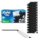 EXPO Dry Elase Markeriai, Low Odor Ink, Juoda, Fine Pap, 36 Count - Lengvai trinamos, Idealiai tinka klasėje, Pagrindinis, Biuro, Atgal į mokyklą, Mokytojų reikmenys