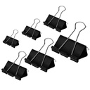DSTELIN Binder Clips Popieriaus spaustukai rūšiuojami Dydžiai 100 Skaičiavimas (Juodas), X didelis, didelis, vidutinis, mažas, X Mažas ir Micro, 6 Dydžiai vienoje pakuotėje, Atitikti savo skirtingus naudojant poreikius.