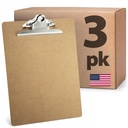 Officiemate Recycle Wood Clipboards, 3- Pack, 9x12.5- in, Rast- Atsparus klipas
