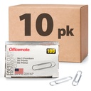 Officialate Premium # 1 Popierius klipai, 1000 Popierius klipai (10 dėžės 100 Kiekvienas) (99916), Sidabras