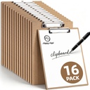 HappyHapi 16 Pack Clipboard, 8.5x11 Clip Board urmu, Medinė karpinė