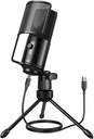 FILINE Podcast įrašymo mikrofonas, PC USB Condenser mikrofonas, skirtas transliuoti Vokalinės muzikos, Kompiuterių darbalaukio Mic su Nutildytas mygtukas Windows / Mac OS- K669PRO1