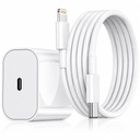 20W SuperFast Adapter Charger & Cable (Apple- MFI Certified) Suderinamas su iPhone 14 / 14Plus / 14Pro / 14Promax 13 / 13Pro / 13Promax 12 / 12Pro / 12 / 11 / X / Xr serija (balta)