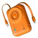 Portronics Power Shutter 20000mAh 15W Magnetinis belaidis greitai įkraunantis Powerbank su integruotu C ir 8 Pin kabeliu, 22.5W tipo C PD išėjimas, tipas C dvikryptis prievadas, LED ekranas (oranžinė)
