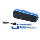 DOMS Fine Magnetinis Whiteboard Duster Marker Set - 124; Lengva valyti 124; Atnaujinama Balta Board Marker - su gera Grip ® 124; Nustatyti 2 Marker & 1 Duster ® 124; Blue & Black Ink, Pack of 1