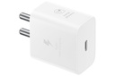 Samsung Original 25W USB Type- C Travel Adaptor without Cable for Pixel, Xiaomi, Motorola, iPhone, Samsung Galaxy Tab S / A Series, Galaxy S10 / M54 / M55 / A80 / A90 / S25 / S24, White