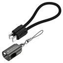 Zebonics Wattz 60CC4 Type- C į Type- C kabelis, PD 60W, Upto 480Mbps Duomenų sinchronizavimas, 20 cm, Patvarus, įkrovimas ir sinchronizavimas, Greitas įkrovimas, Susitarimas su Keychain atveju, Nešiojami kompiuteriai, Tabletės, Mobiliai (Juodas)