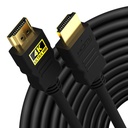 Sounce 10 Meter High- Speed HDMI Cable - Hdmi Arc Ennected "124; 64 Gbps," 124; 4K "120Hz, 124; 1080P 240Hz," 124; "Stiprus & patvarus" 124; "Iki 32 Audio kanalų", 124; Auksinis Planuojamas "124; 10 Metrų, Juodas (Pack of 1)